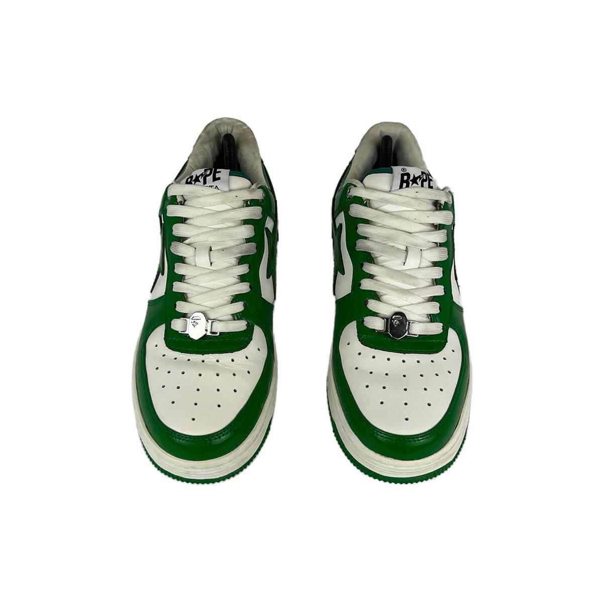 A Bathing Ape Bape Sta 'Patent Leather Green White' UK8