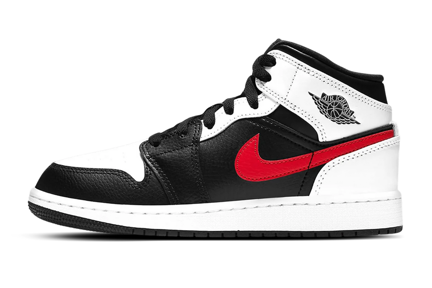 Jordan 1 Mid White Black Chile Red GS