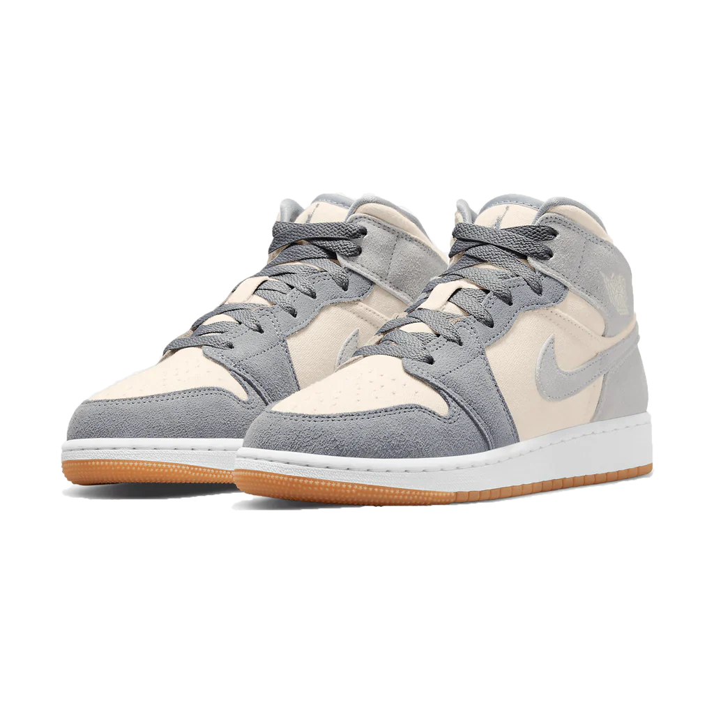 Air Jordan 1 Mid SE Coconut Milk Particle Grey GS