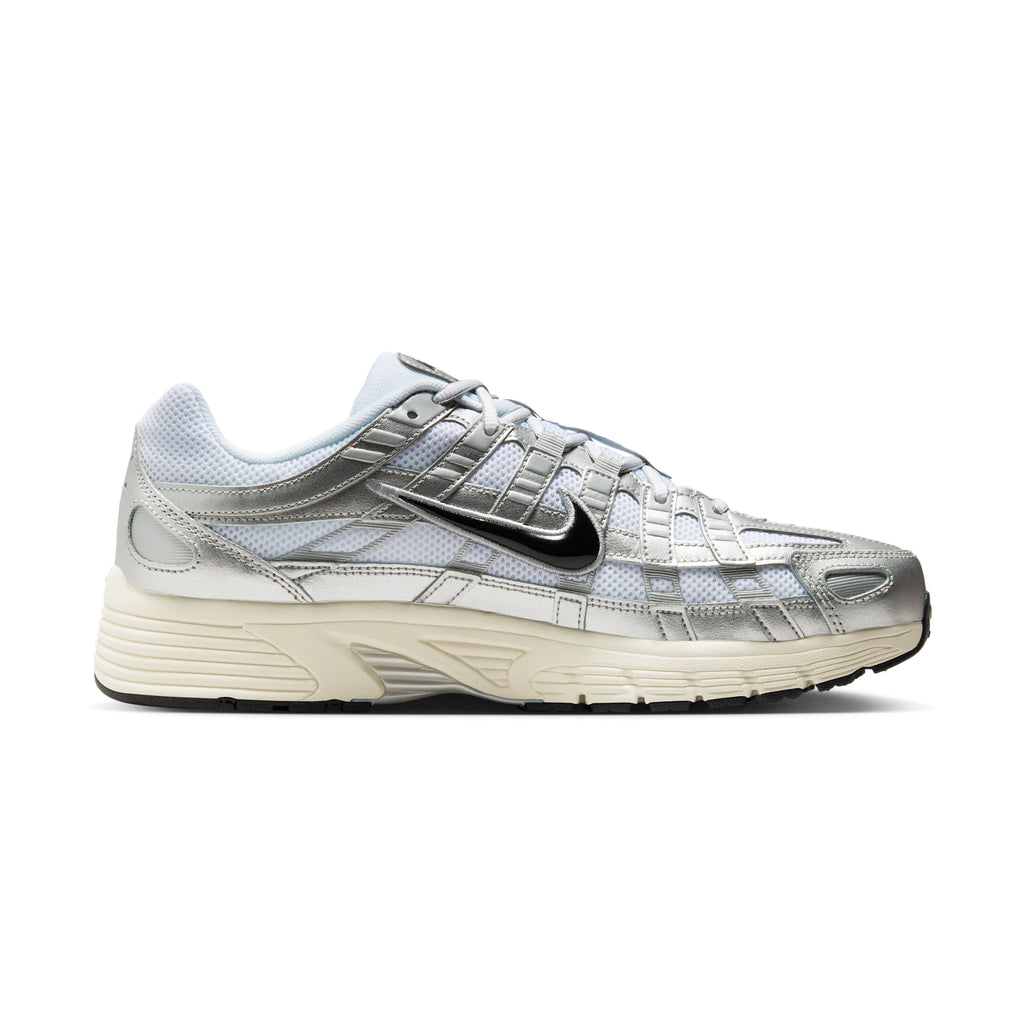 Nike P-6000 White Metallic Silver Flat Silver Black