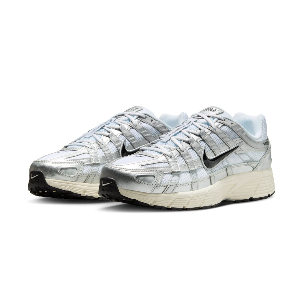 Nike P-6000 White Metallic Silver Flat Silver Black