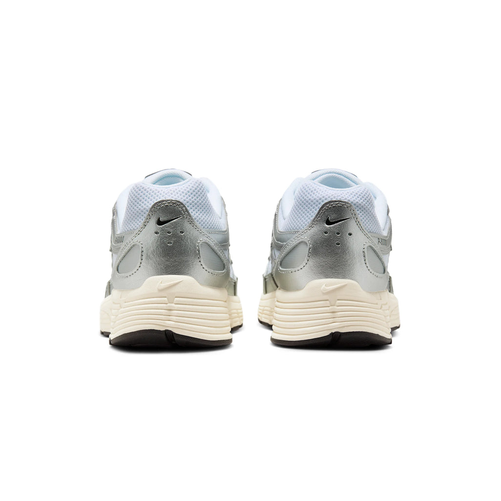 Nike P-6000 White Metallic Silver Flat Silver Black