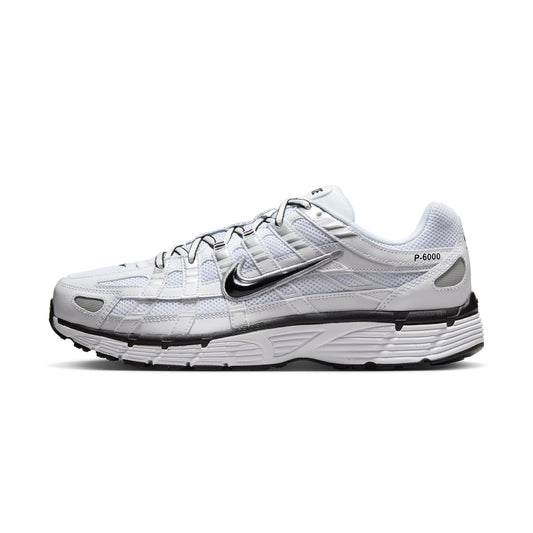 Nike P-6000 White Metallic Silver Black