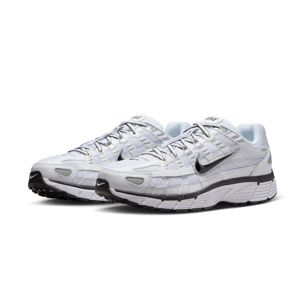 Nike P-6000 White Metallic Silver Black