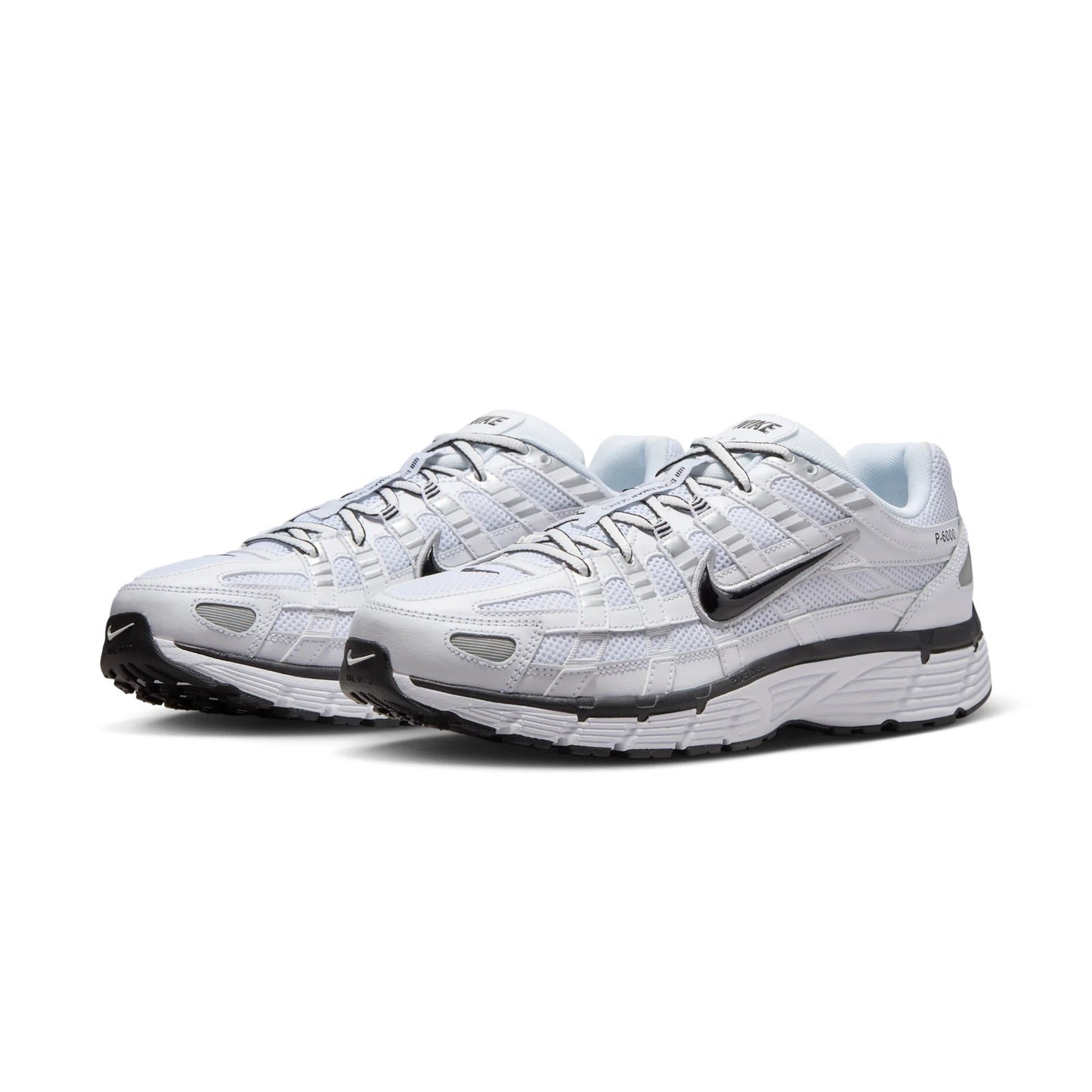 Nike P-6000 White Metallic Silver Black