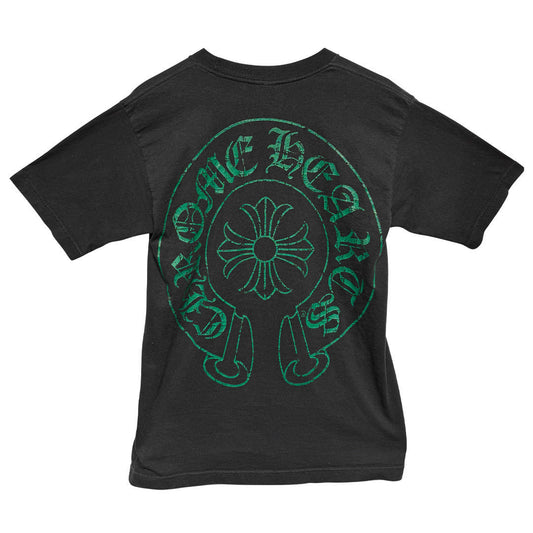 Chrome Hearts Black & Green Horseshoe Logo T-Shirt
