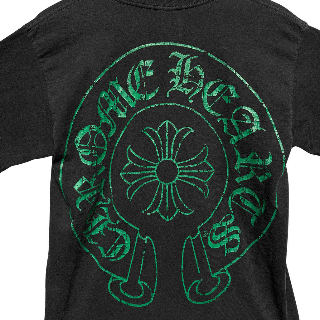 Chrome Hearts Black & Green Horseshoe Logo T-Shirt