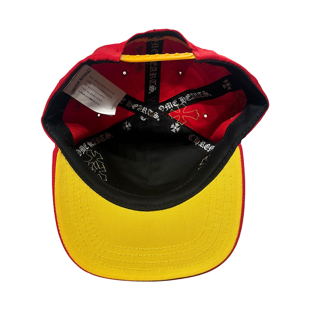 Chrome Hearts Cross Patch Baseball Trucker Hat Red Yellow