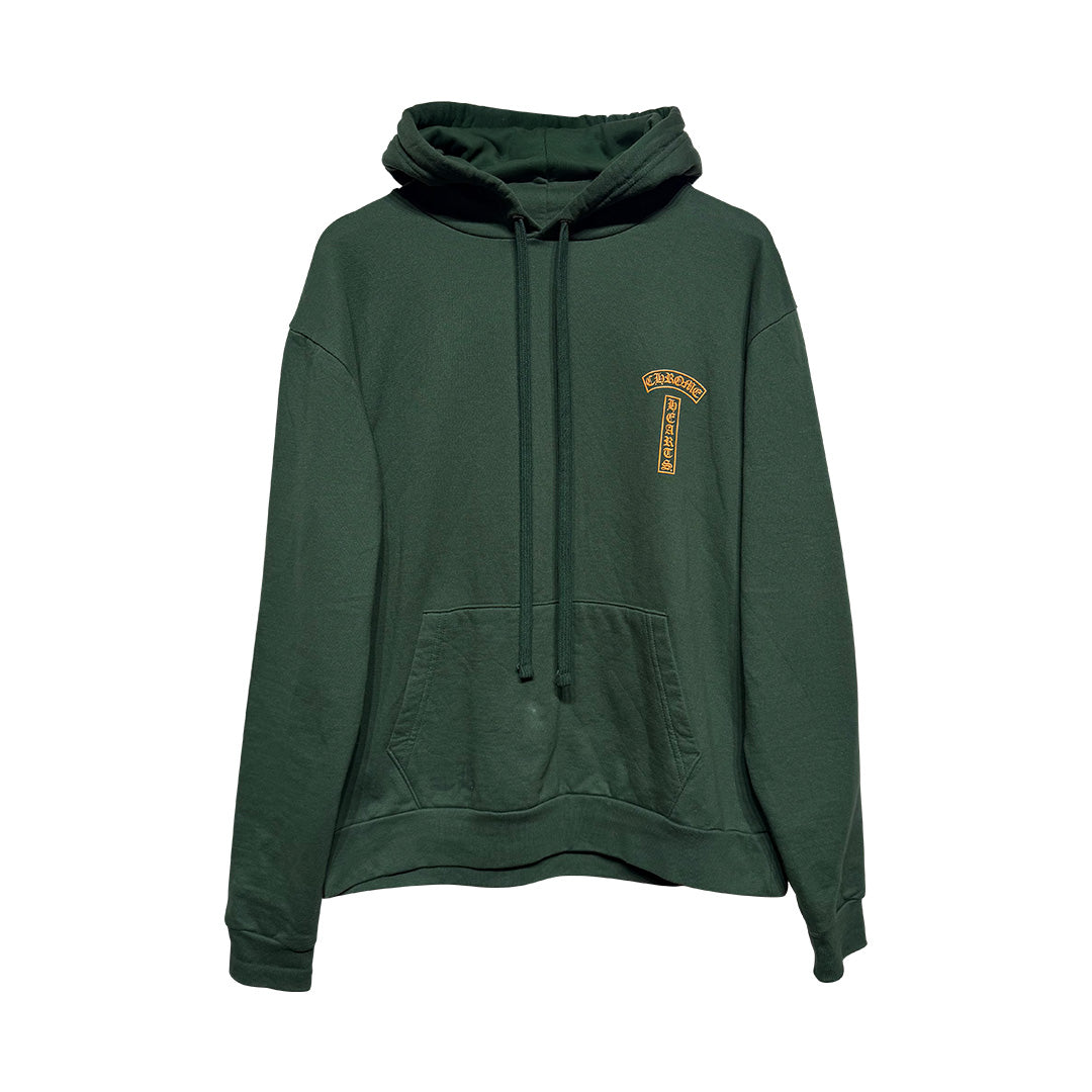 Chrome Hearts Dark Green Yellow Spell Out Hoodie