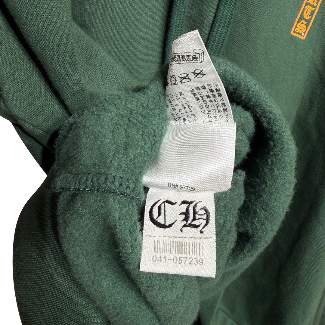 Chrome Hearts Dark Green Yellow Spell Out Hoodie