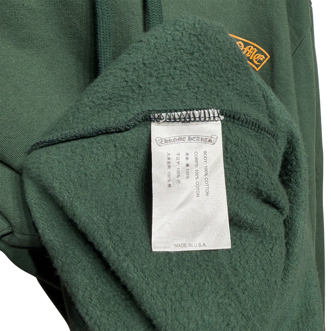 Chrome Hearts Dark Green Yellow Spell Out Hoodie