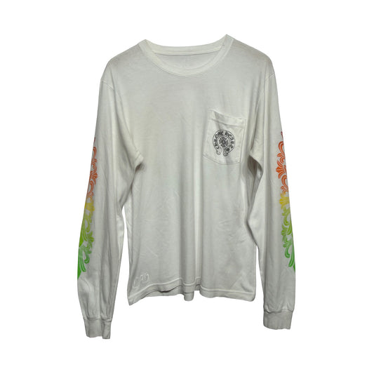 Chrome Hearts Gradient Hollywood Circle Logo Long-Sleeve T-Shirt