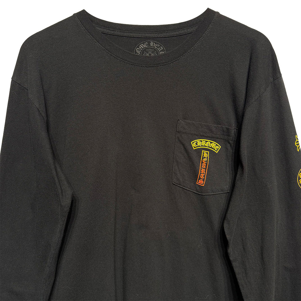 Chrome Hearts Gradient Logo Long-Sleeve T-Shirt Black Yellow Orange