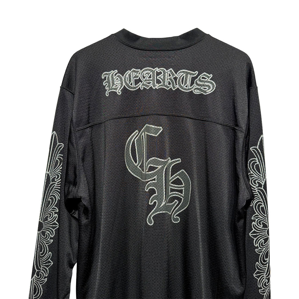 Chrome Hearts "HEARTS" Script Mesh Long Sleeve Jersey Black
