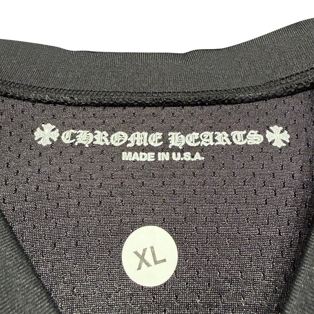 Chrome Hearts "HEARTS" Script Mesh Long Sleeve Jersey Black