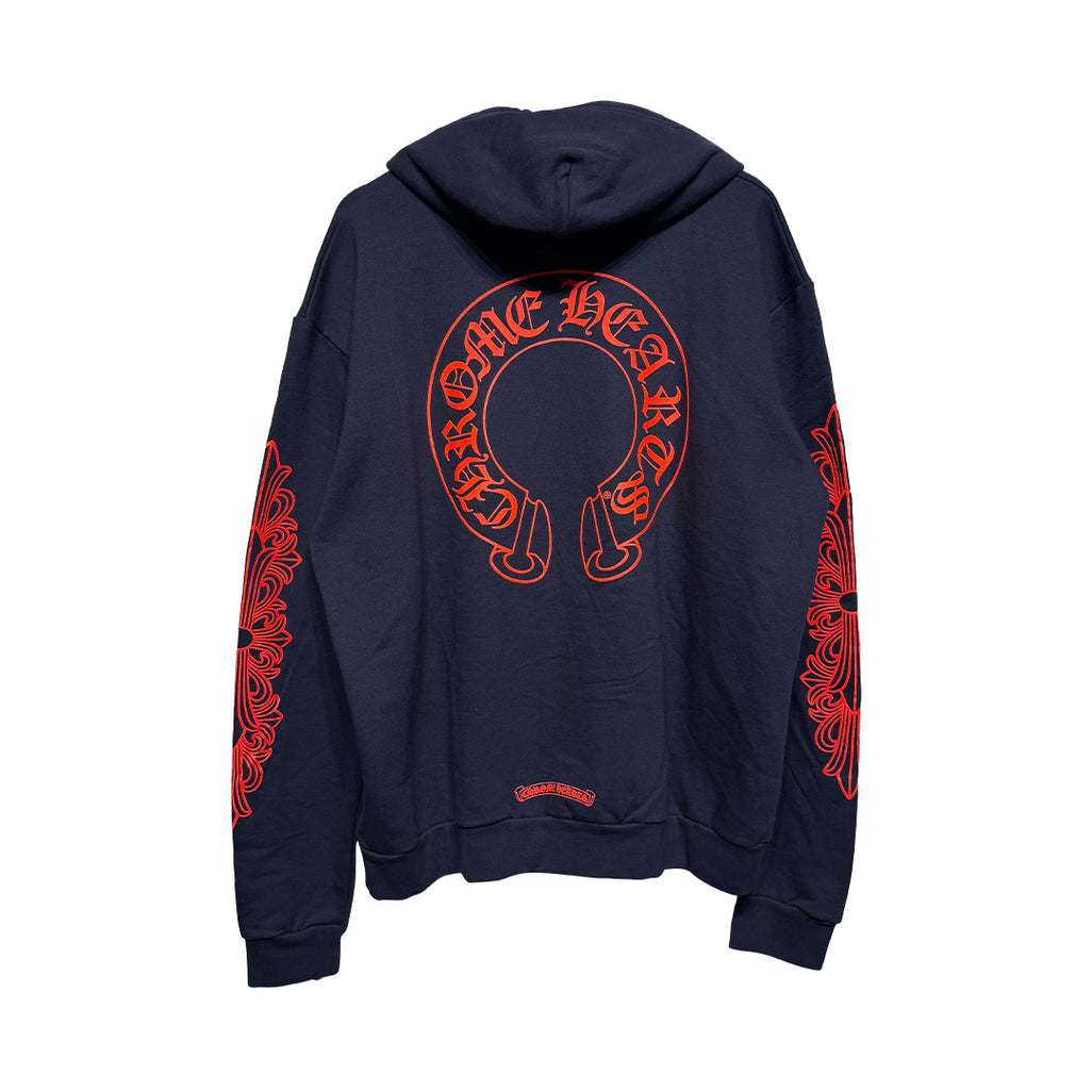 Chrome Hearts Navy Red Floral Hoodie