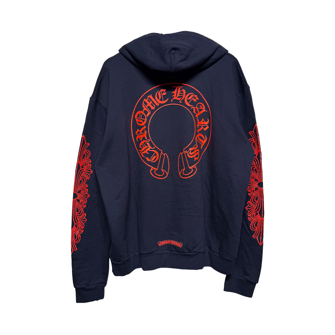 Chrome Hearts Navy Red Floral Hoodie