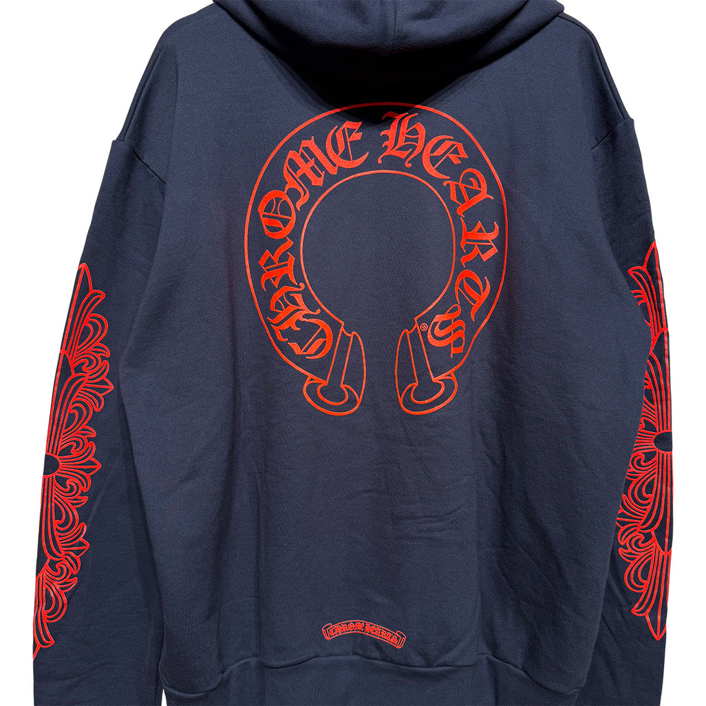 Chrome Hearts Navy Red Floral Hoodie