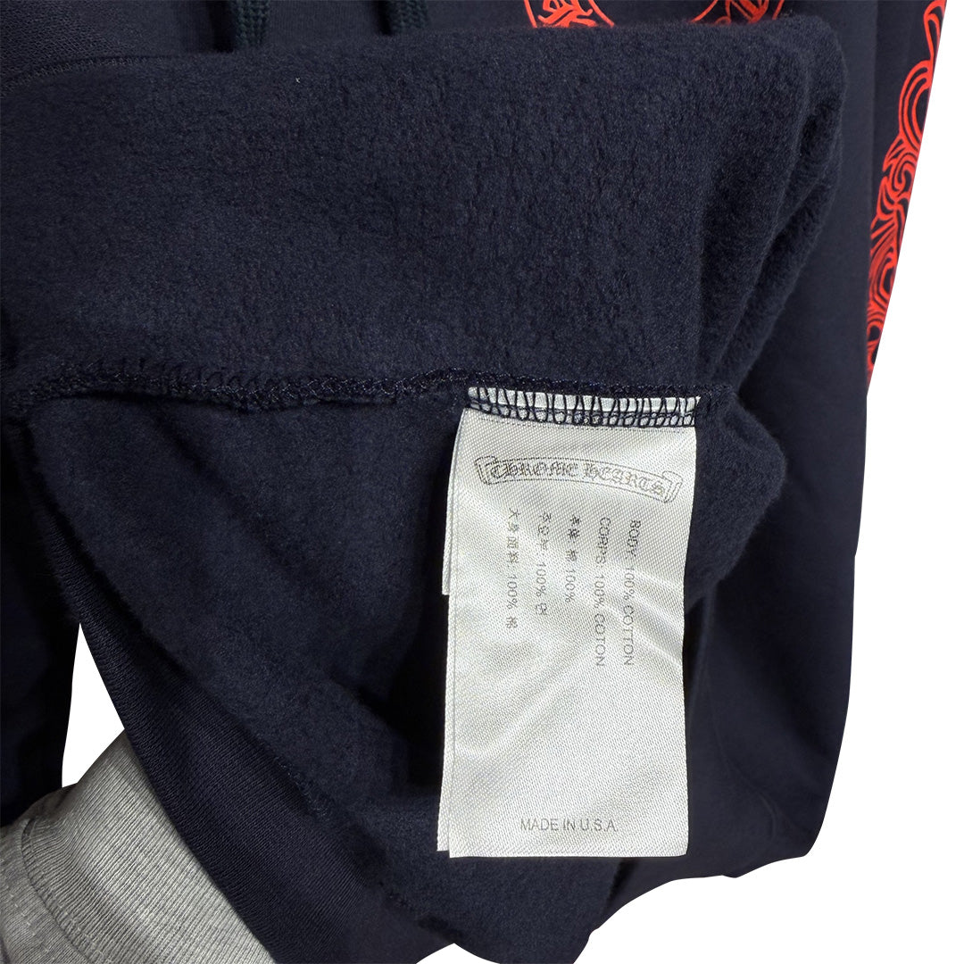 Chrome Hearts Navy Red Floral Hoodie