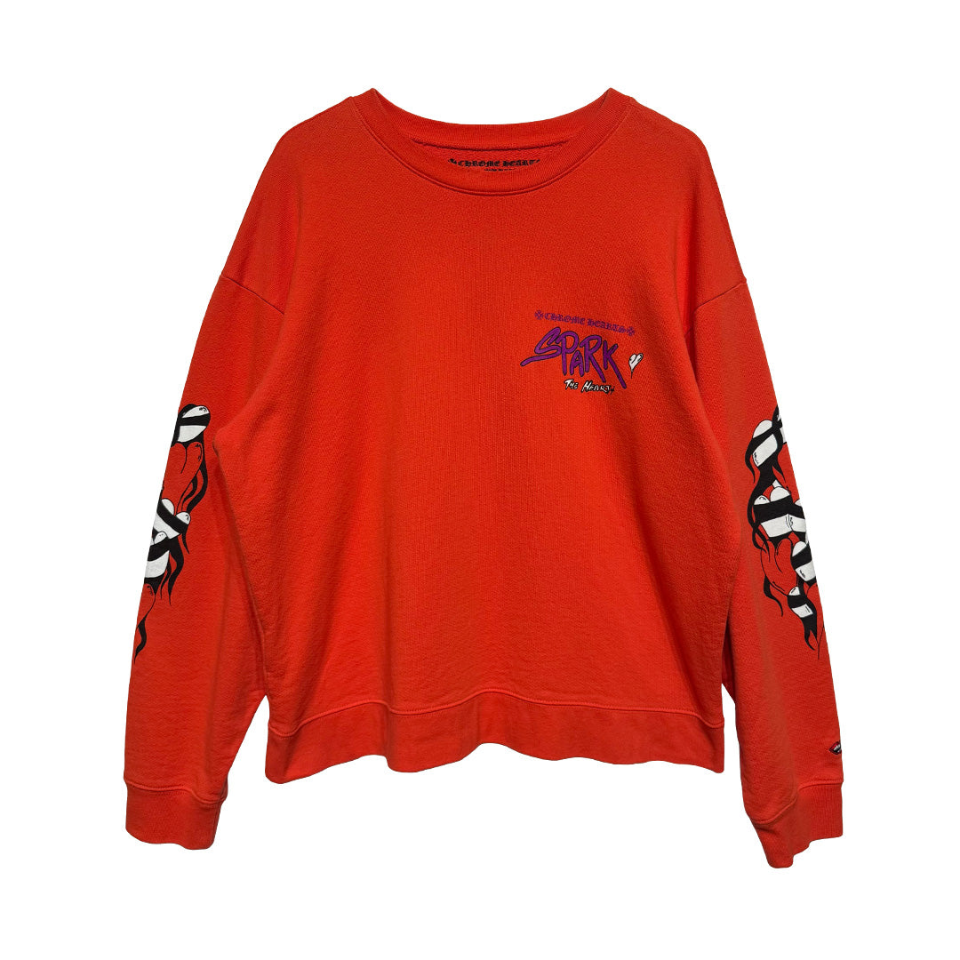 Chrome Hearts Matty Boy "Sadistic Lipstick" Crewneck Sweatshirt Orange