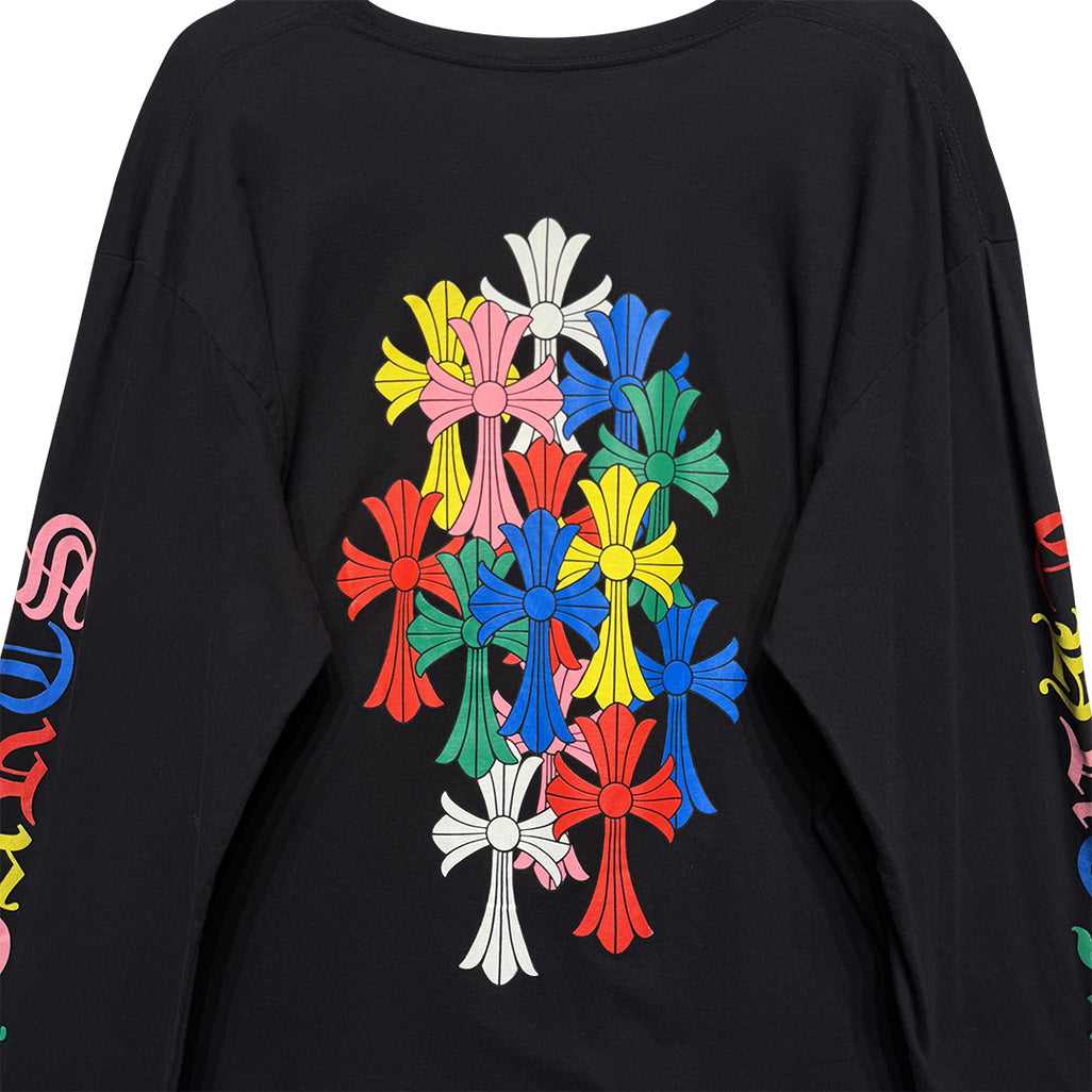 Chrome Hearts Multi Colour Cross Cemetery Long Sleeve T-shirt Black