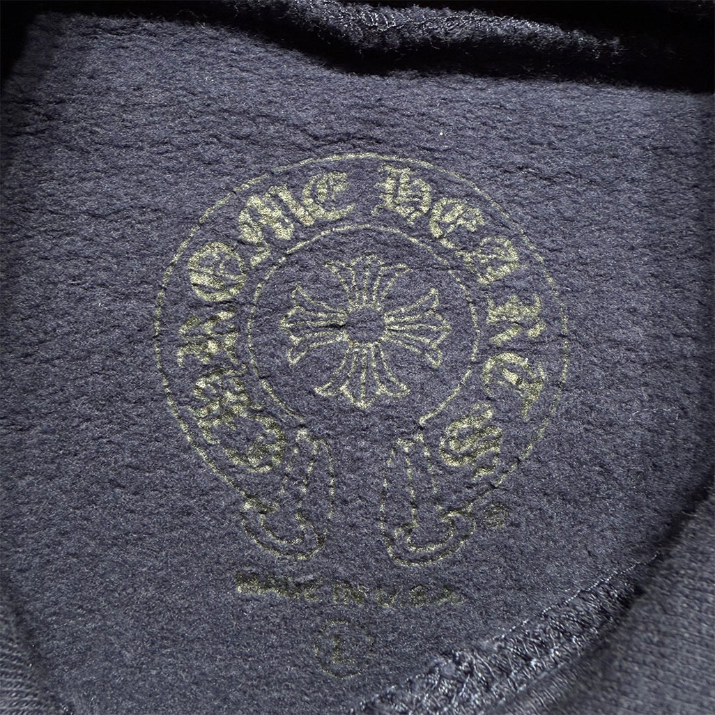 Chrome Hearts Navy Yellow Spell Out Hoodie
