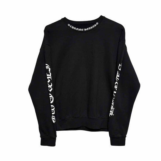 Chrome Hearts Neck Logo Crewneck Sweatshirt Black White