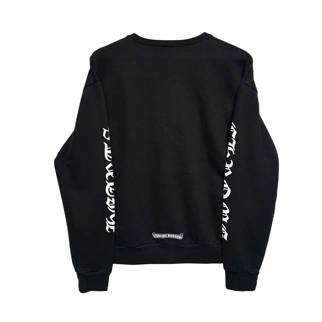 Chrome Hearts Neck Logo Crewneck Sweatshirt Black White