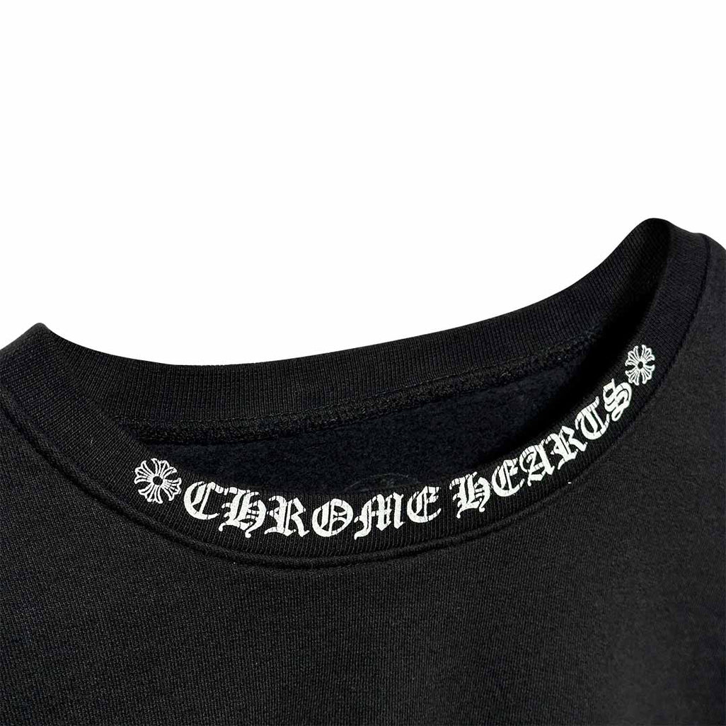 Chrome Hearts Neck Logo Crewneck Sweatshirt Black White