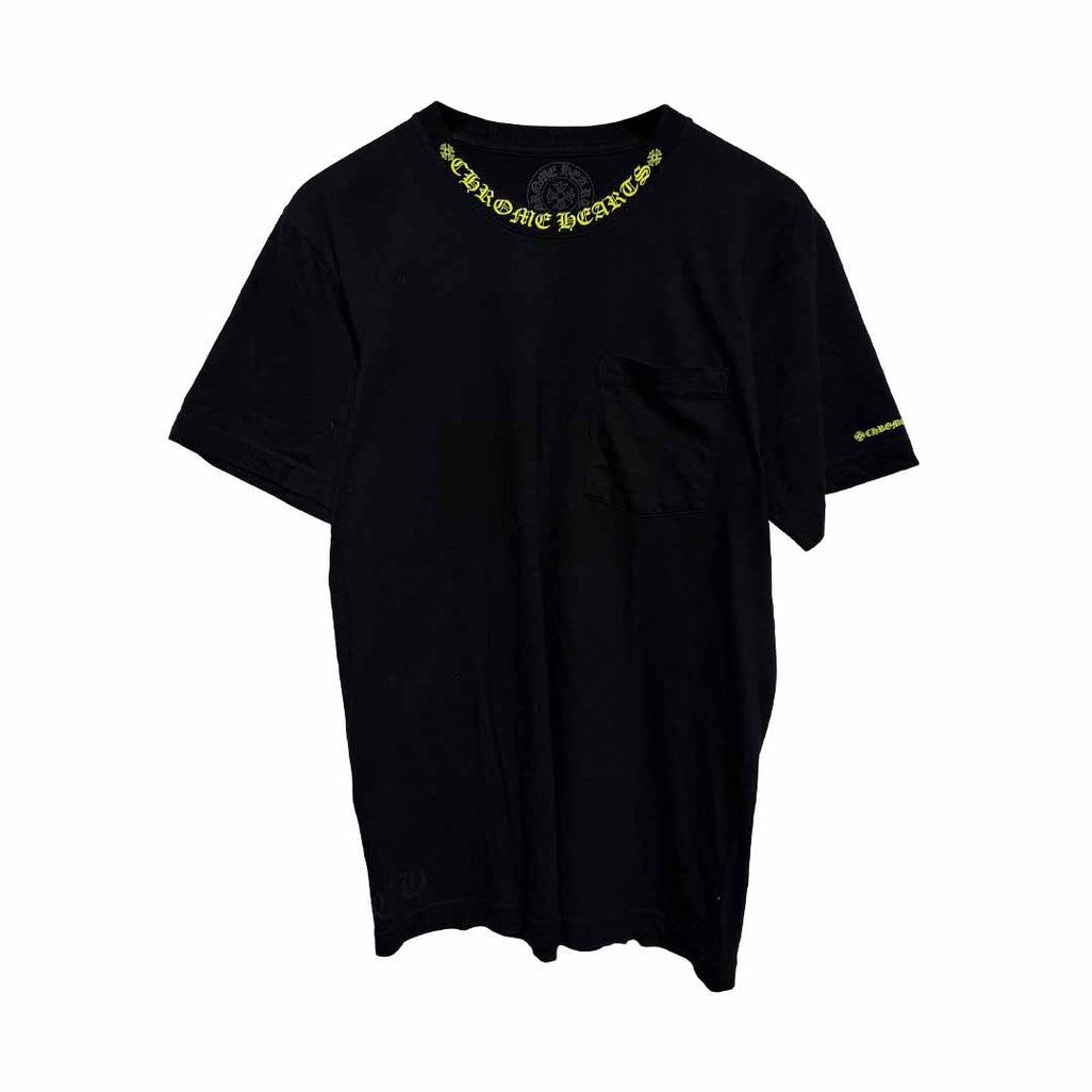 Chrome Hearts Neck Logo T-Shirt Black Yellow