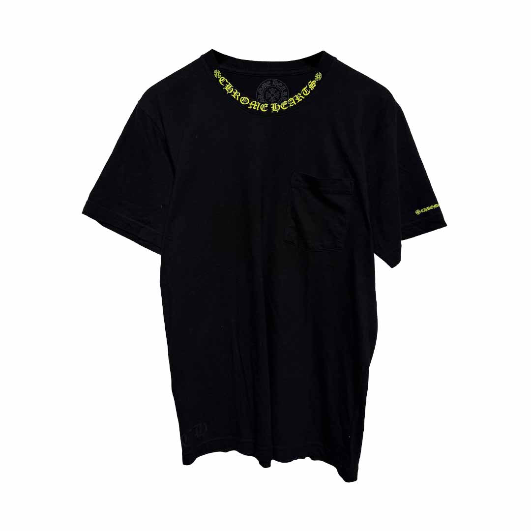 Chrome Hearts Neck Logo T-Shirt Black Yellow