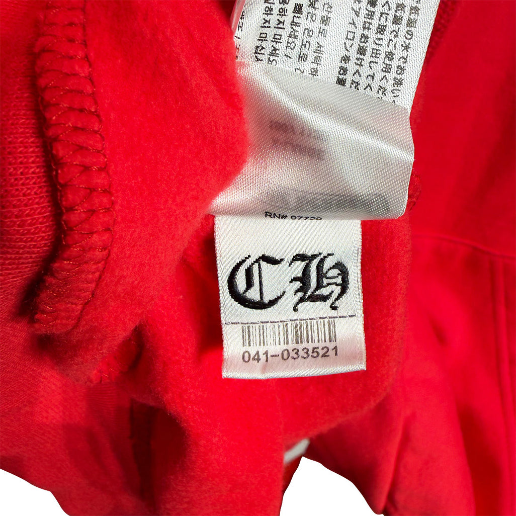 Chrome Hearts Red White Scroll Logo Hooded Sweatshirt