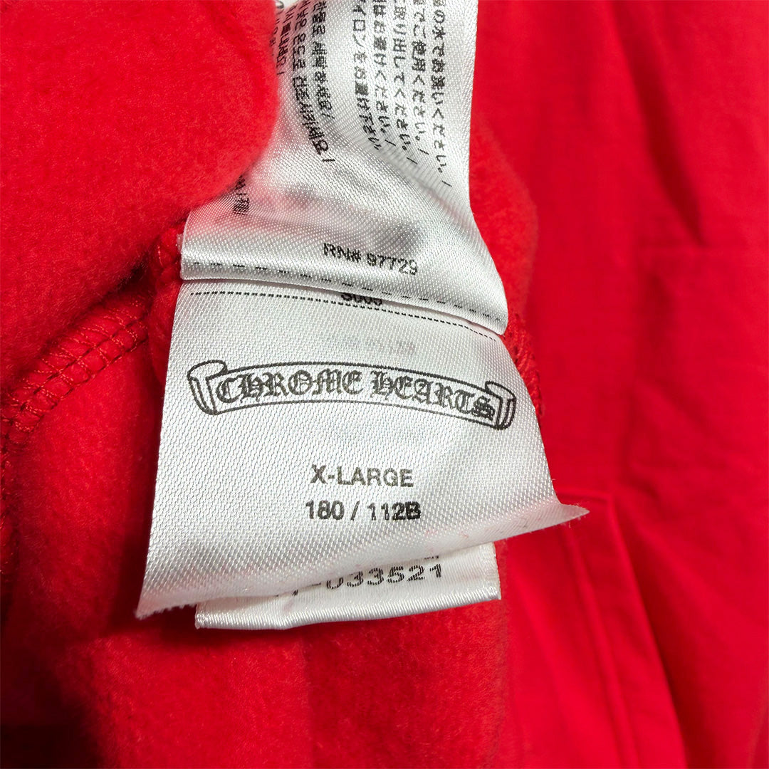 Chrome Hearts Red White Scroll Logo Hooded Sweatshirt