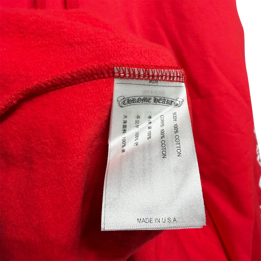 Chrome Hearts Red White Scroll Logo Hooded Sweatshirt