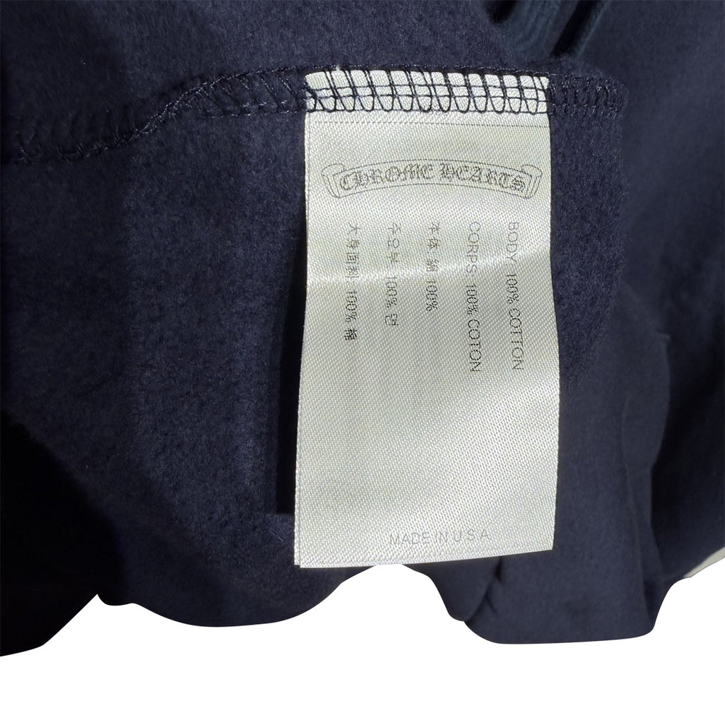 Chrome Hearts Script Logo Hoodie Navy Yellow