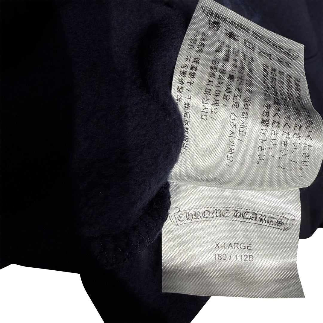 Chrome Hearts Script Logo Hoodie Navy Yellow