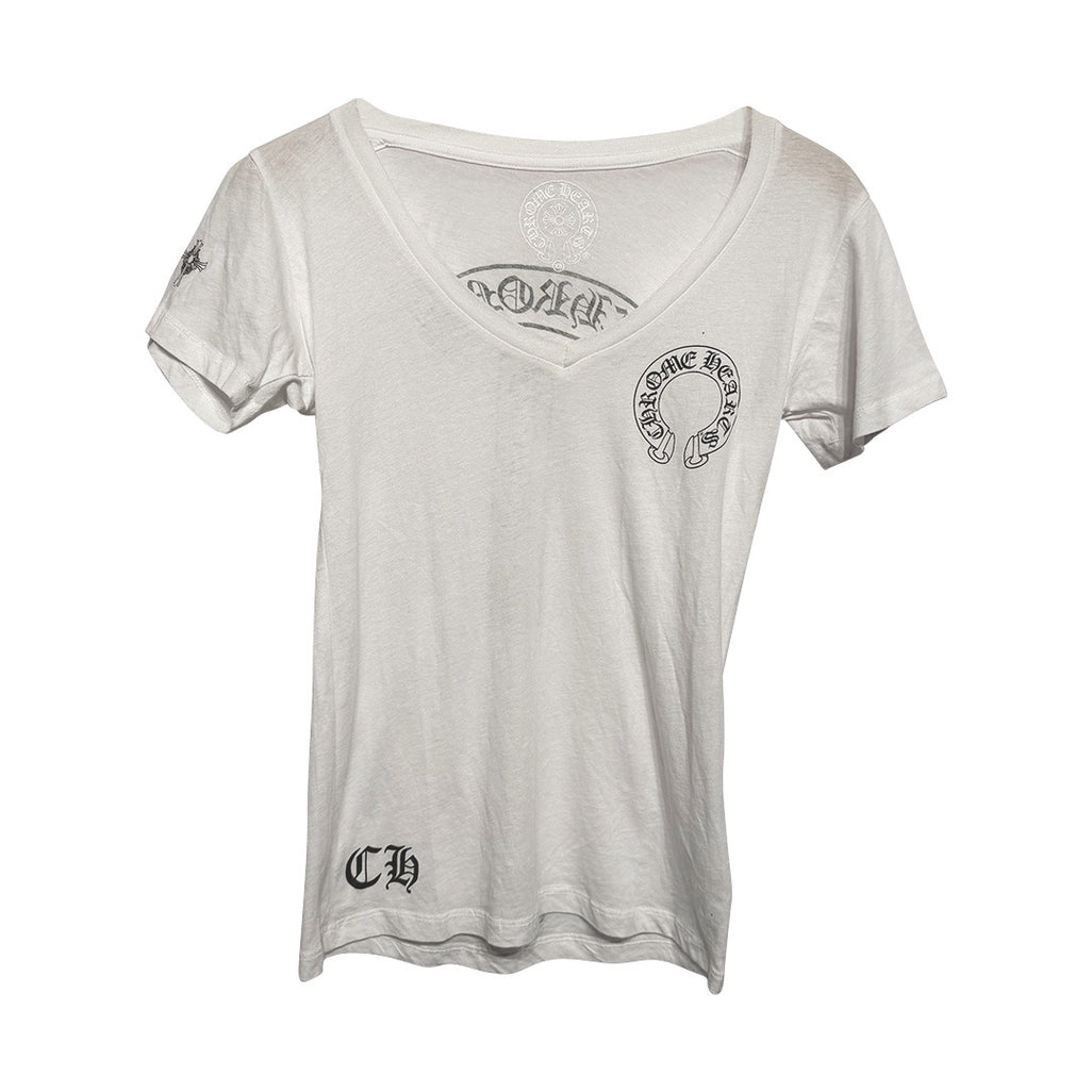 Chrome Hearts Short-Sleeve T-Shirt "T-Bar" V Neck