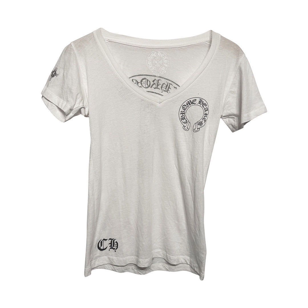 Chrome Hearts Short-Sleeve T-Shirt "T-Bar" V Neck