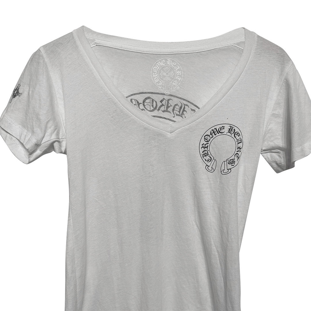 Chrome Hearts Short-Sleeve T-Shirt "T-Bar" V Neck