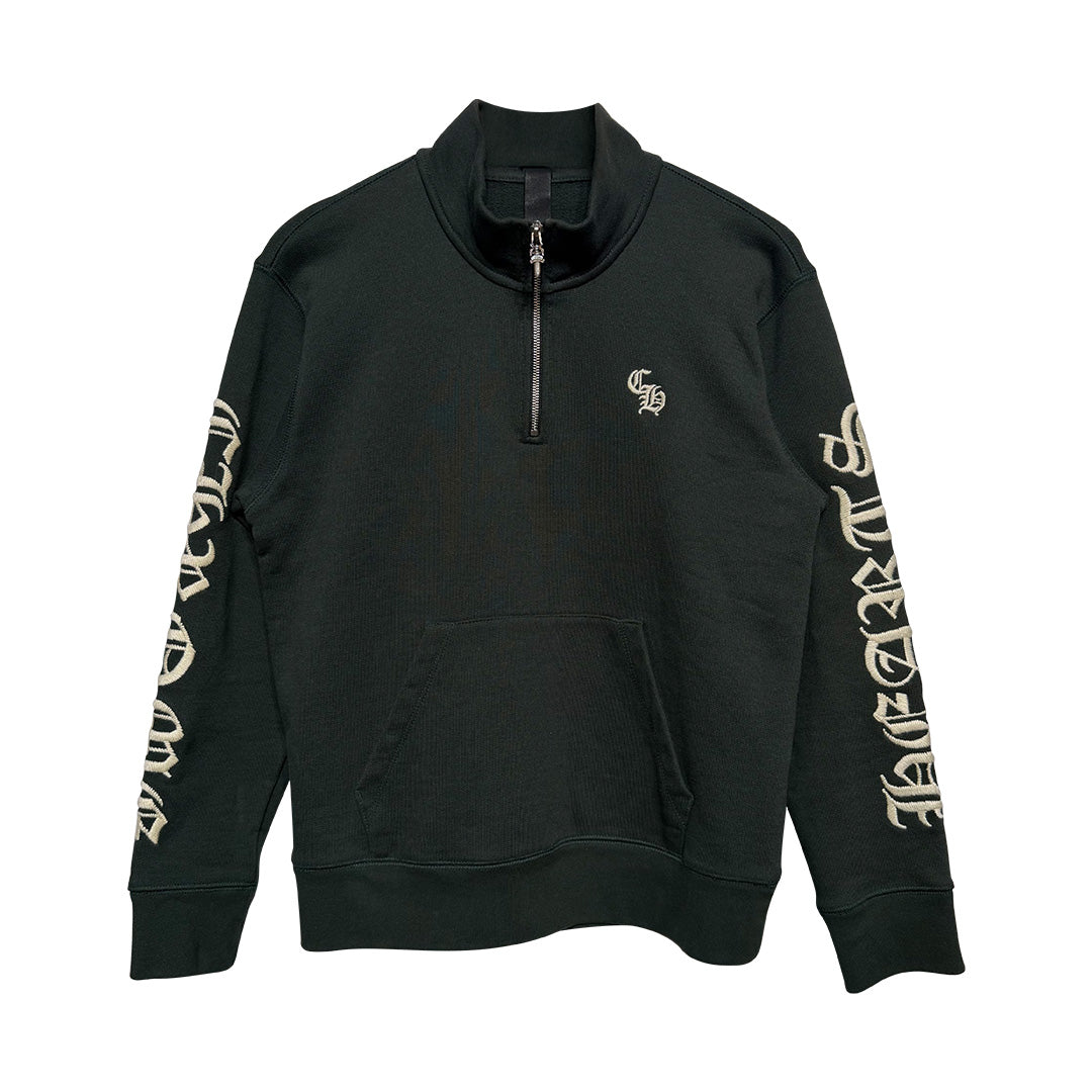 Chrome Hearts "Slo Ride" Half Zip Sweatshirt Dark Green