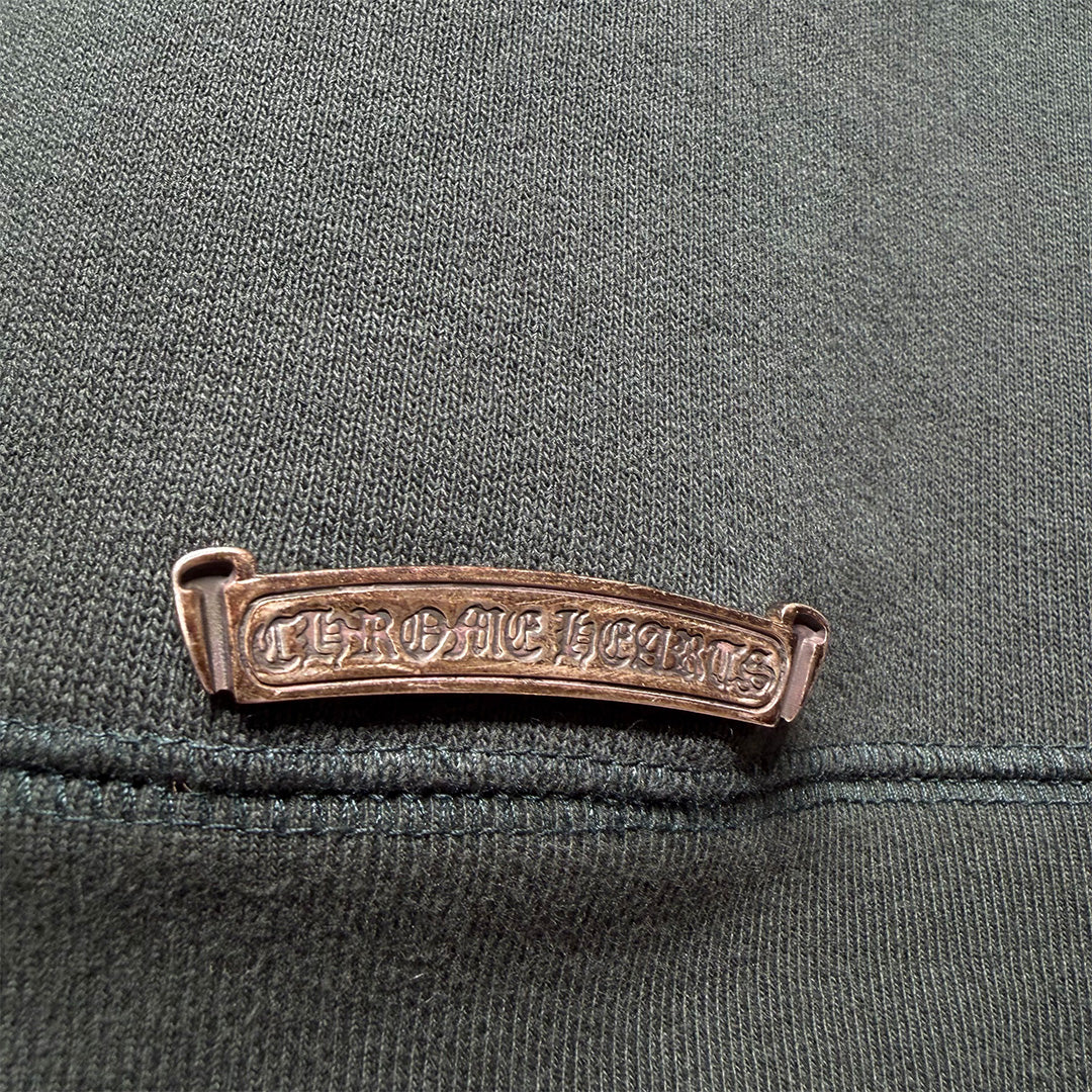 Chrome Hearts "Slo Ride" Half Zip Sweatshirt Dark Green