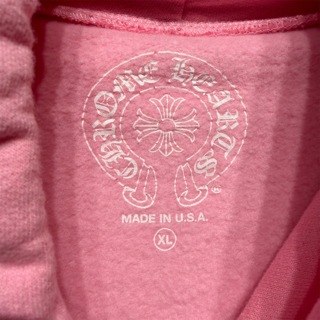 Chrome Hearts Spell Out Pink Hoodie