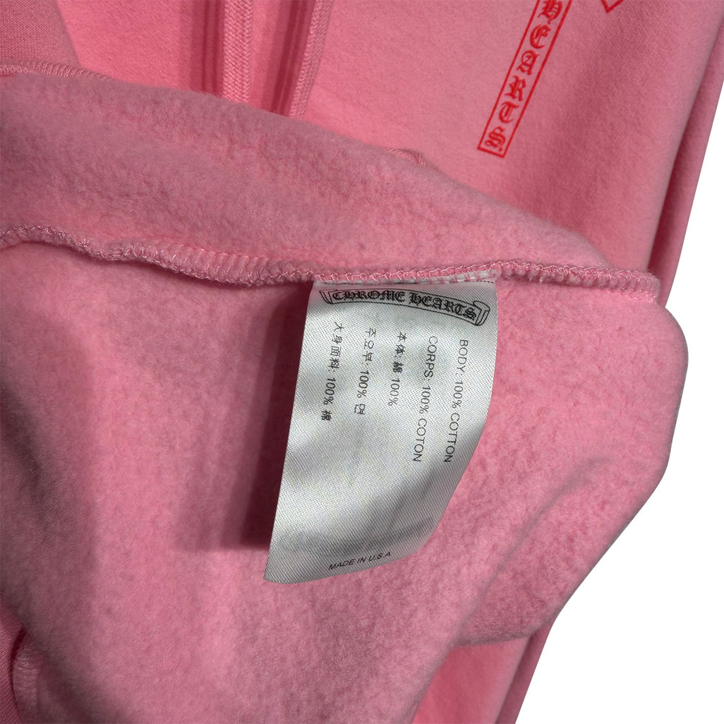 Chrome Hearts Spell Out Pink Hoodie
