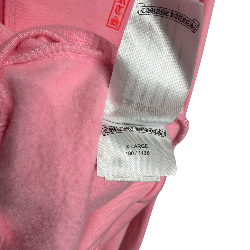 Chrome Hearts Spell Out Pink Hoodie