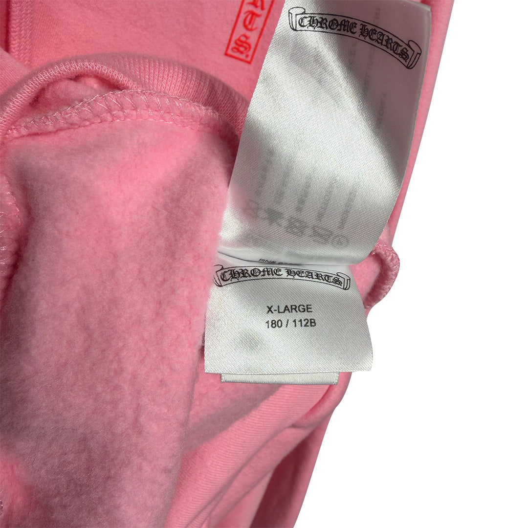 Chrome Hearts Spell Out Pink Hoodie