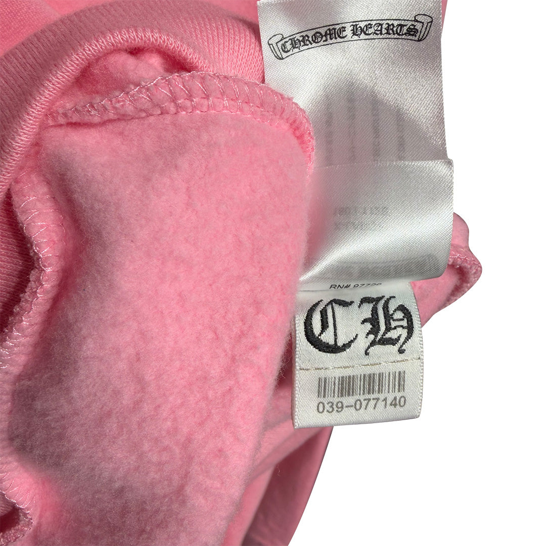 Chrome Hearts Spell Out Pink Hoodie