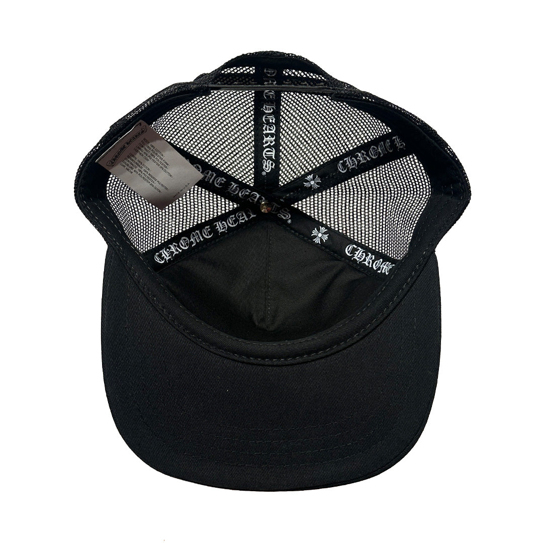 Chrome Hearts Triple Cross Cemetary Leather Trucker Hat Camo