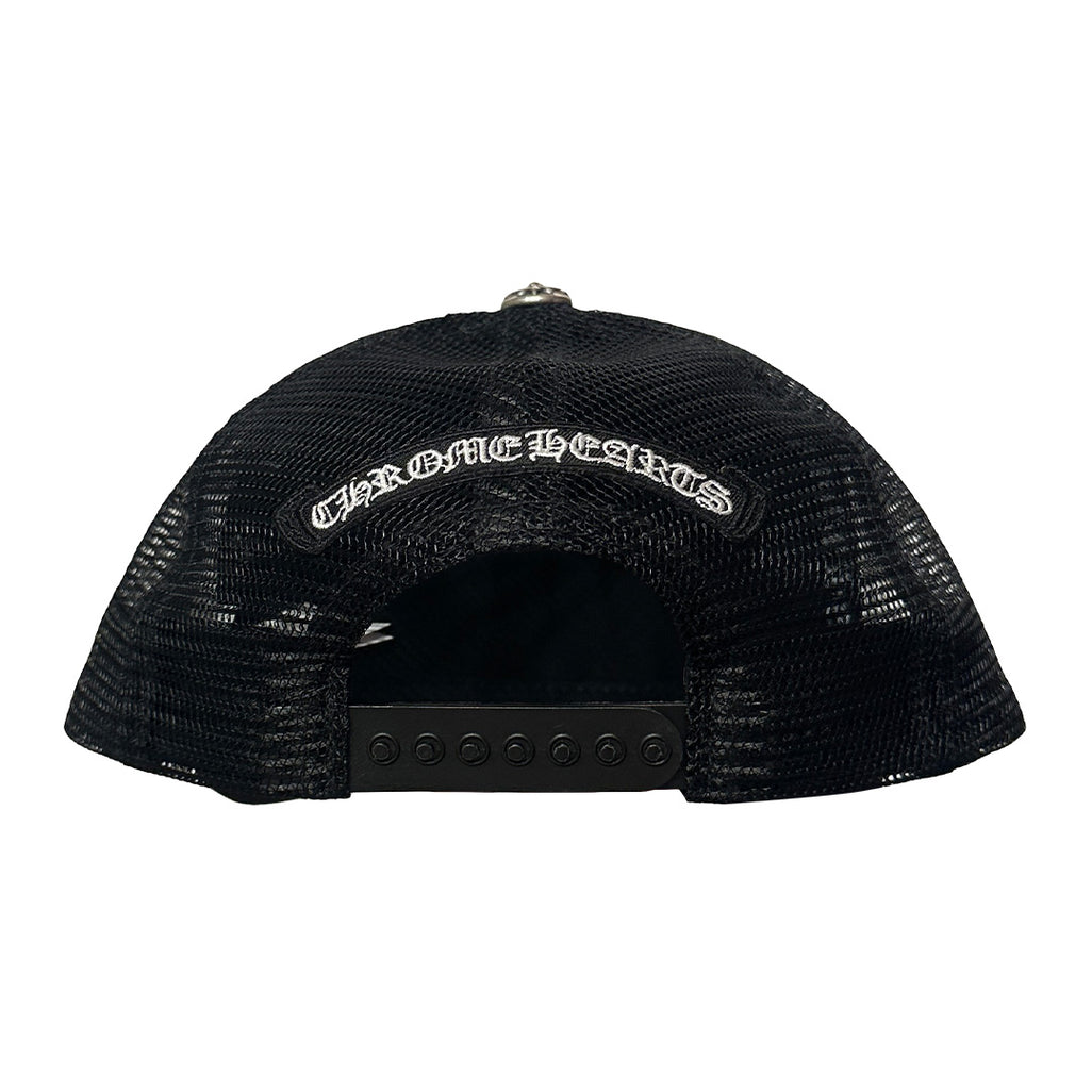 Chrome Hearts Triple Cross Cemetary Leather Trucker Hat Camo