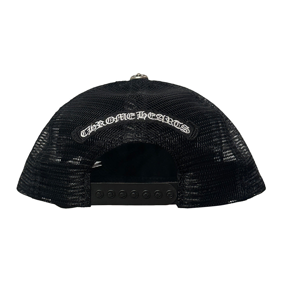 Chrome Hearts Triple Cross Cemetary Leather Trucker Hat Camo