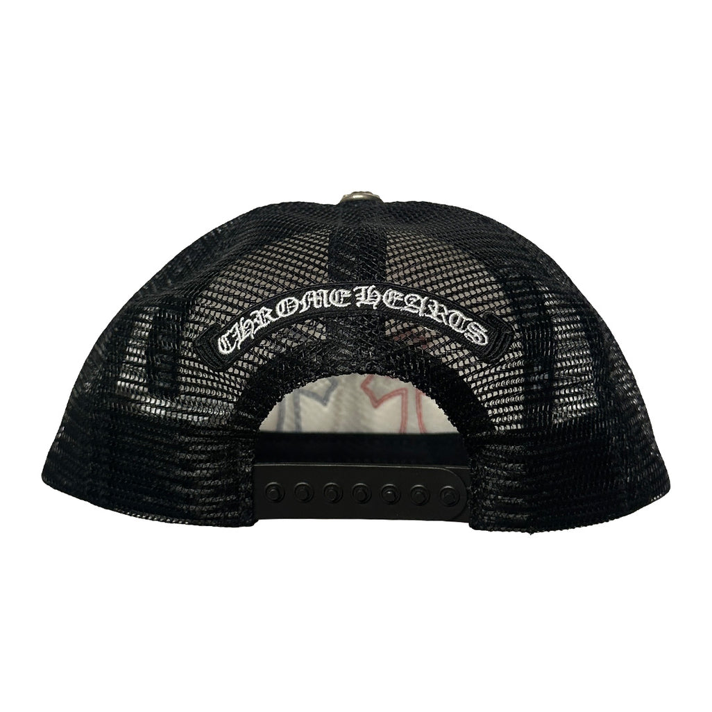 Chrome Hearts USA Triple Cross Cemetary Leather Trucker Hat